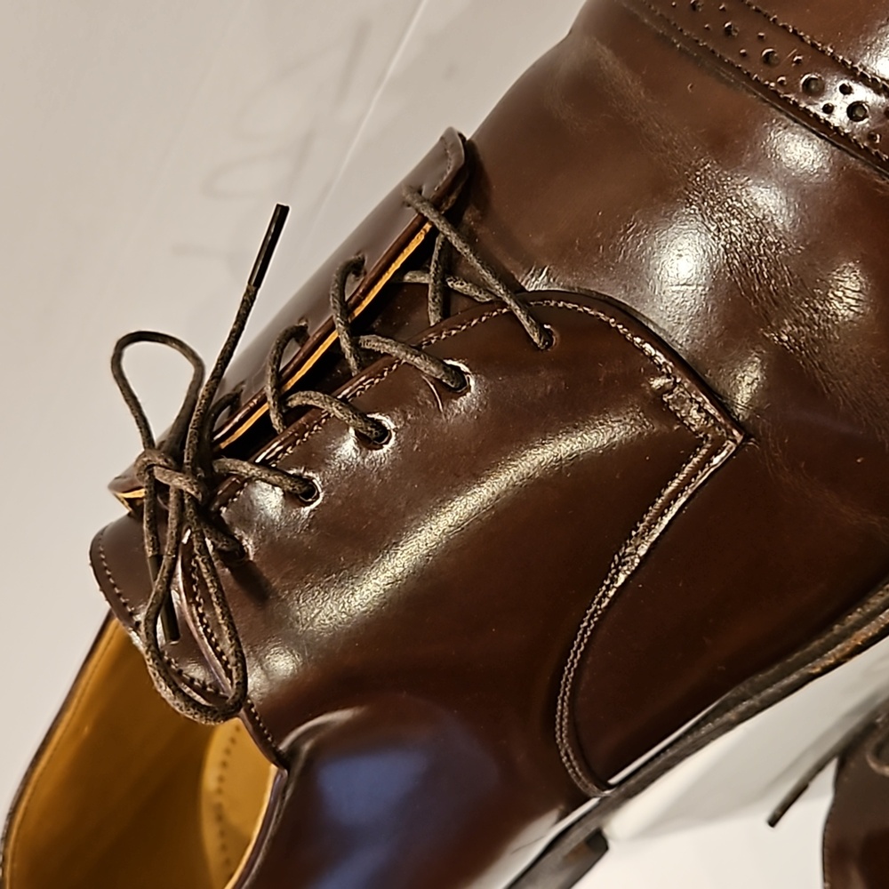 Johnston & Murphy Men’s Cap-Toe Oxfords in Dark Brown - Picture 8 of 11